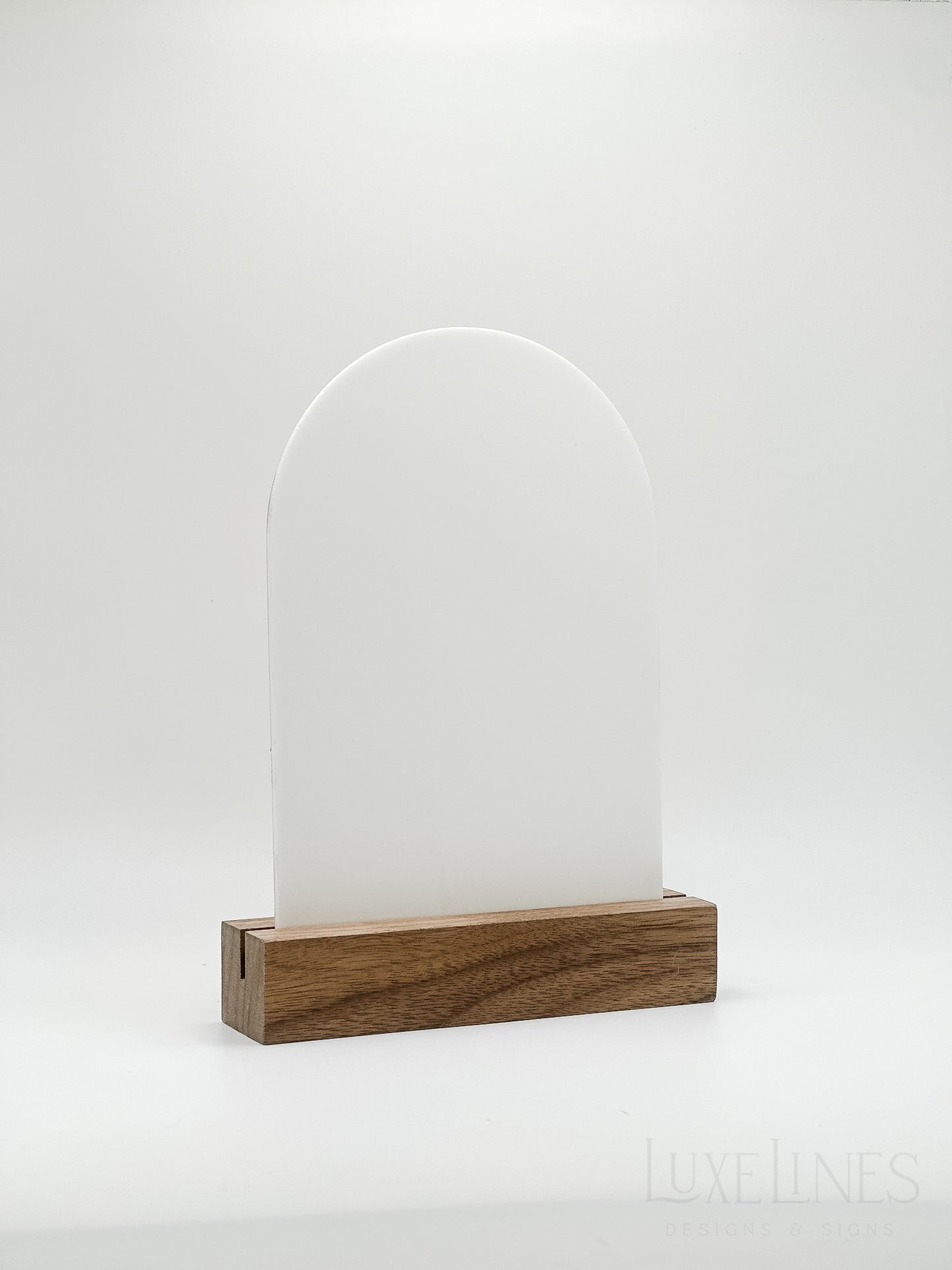 White Arch Blank Acrylic Table Numbers