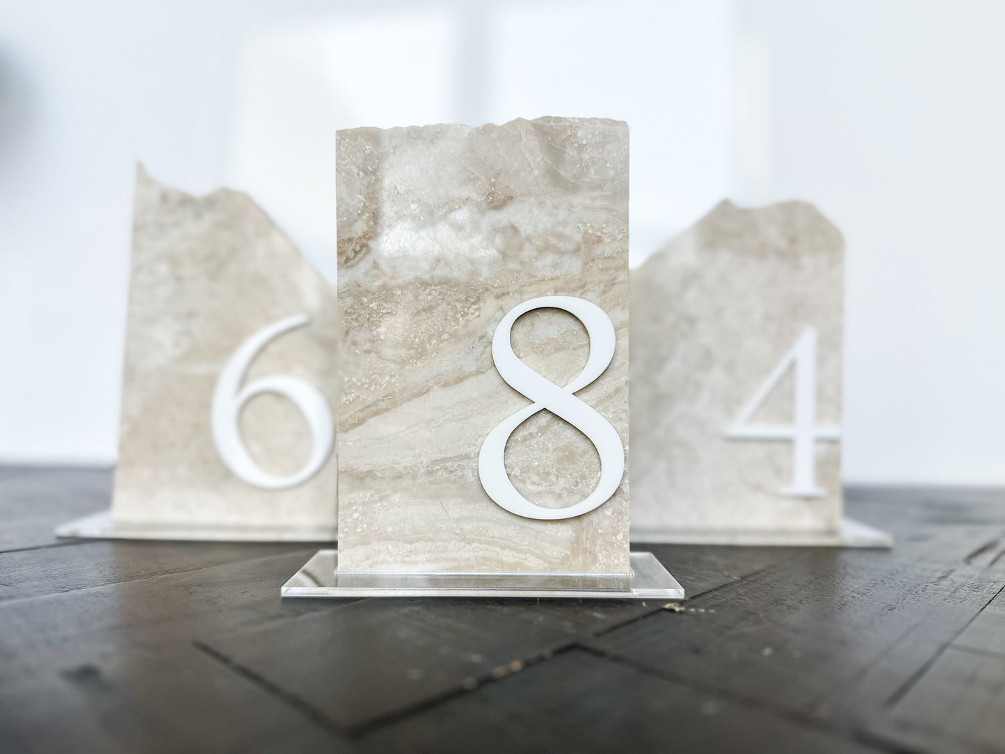3D Marble Stone Table Numbers | Wedding Unique Signage | Custom Layered Decor | Table Numbers | Tablescape Decor | Travertine Looking