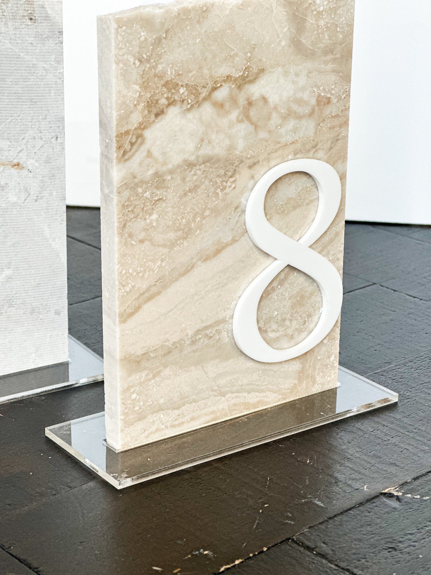 3D Marble Stone Table Numbers | Wedding Unique Signage | Custom Layered Decor | Table Numbers | Tablescape Decor | Travertine Looking