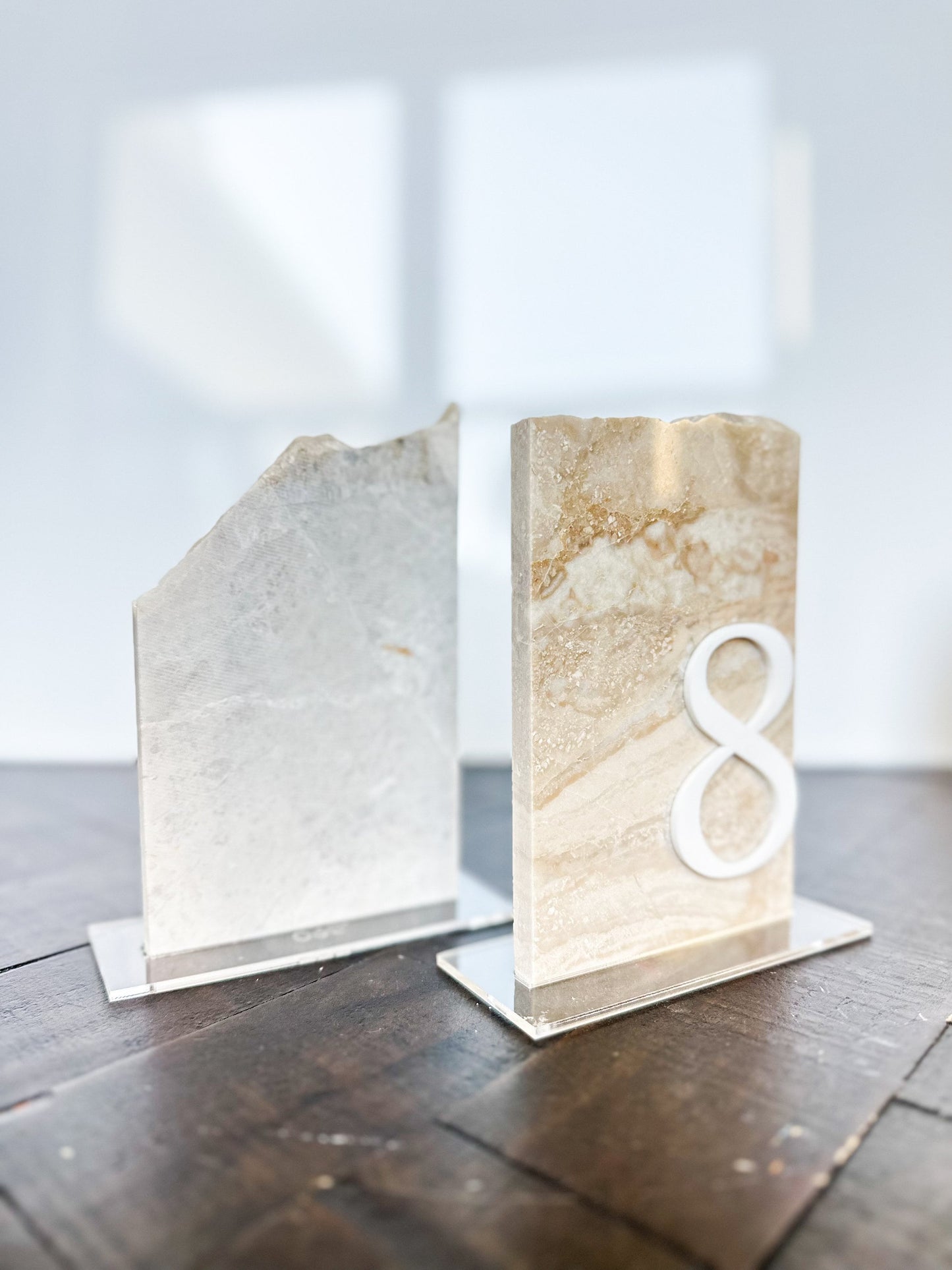 3D Marble Stone Table Numbers | Wedding Unique Signage | Custom Layered Decor | Table Numbers | Tablescape Decor | Travertine Looking