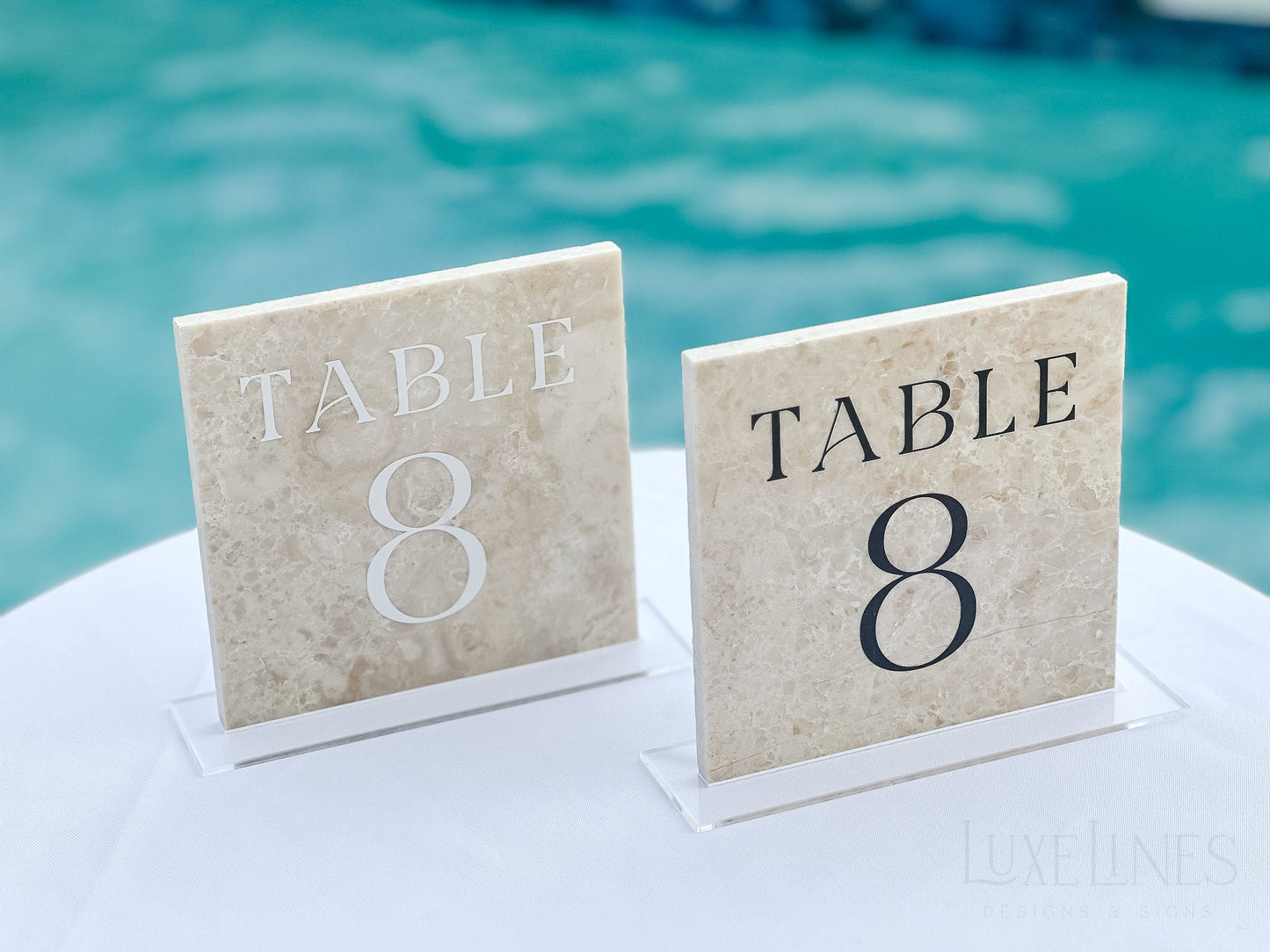 Marble Stone Table Numbers | Wedding Unique Signage | Custom Layered Decor | Table Numbers | Tablescape Decor | Natural Marble Travertine