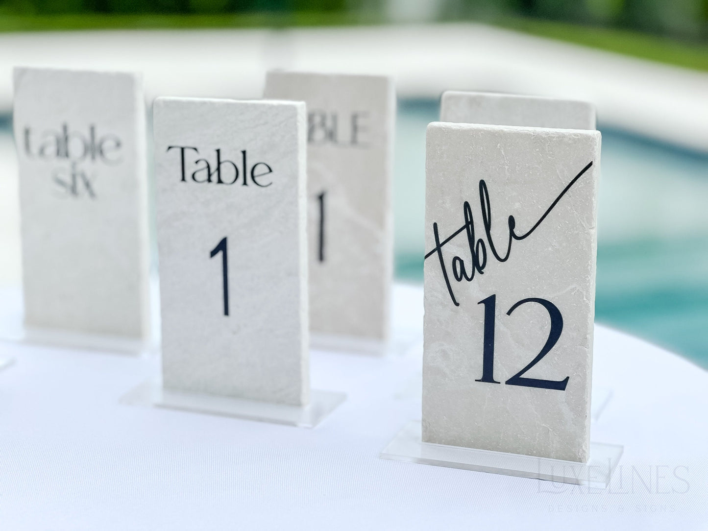 Marble Stone Table Numbers | Wedding Unique Signage | Custom Layered Decor | Table Numbers | Tablescape Decor | Natural Marble Travertine
