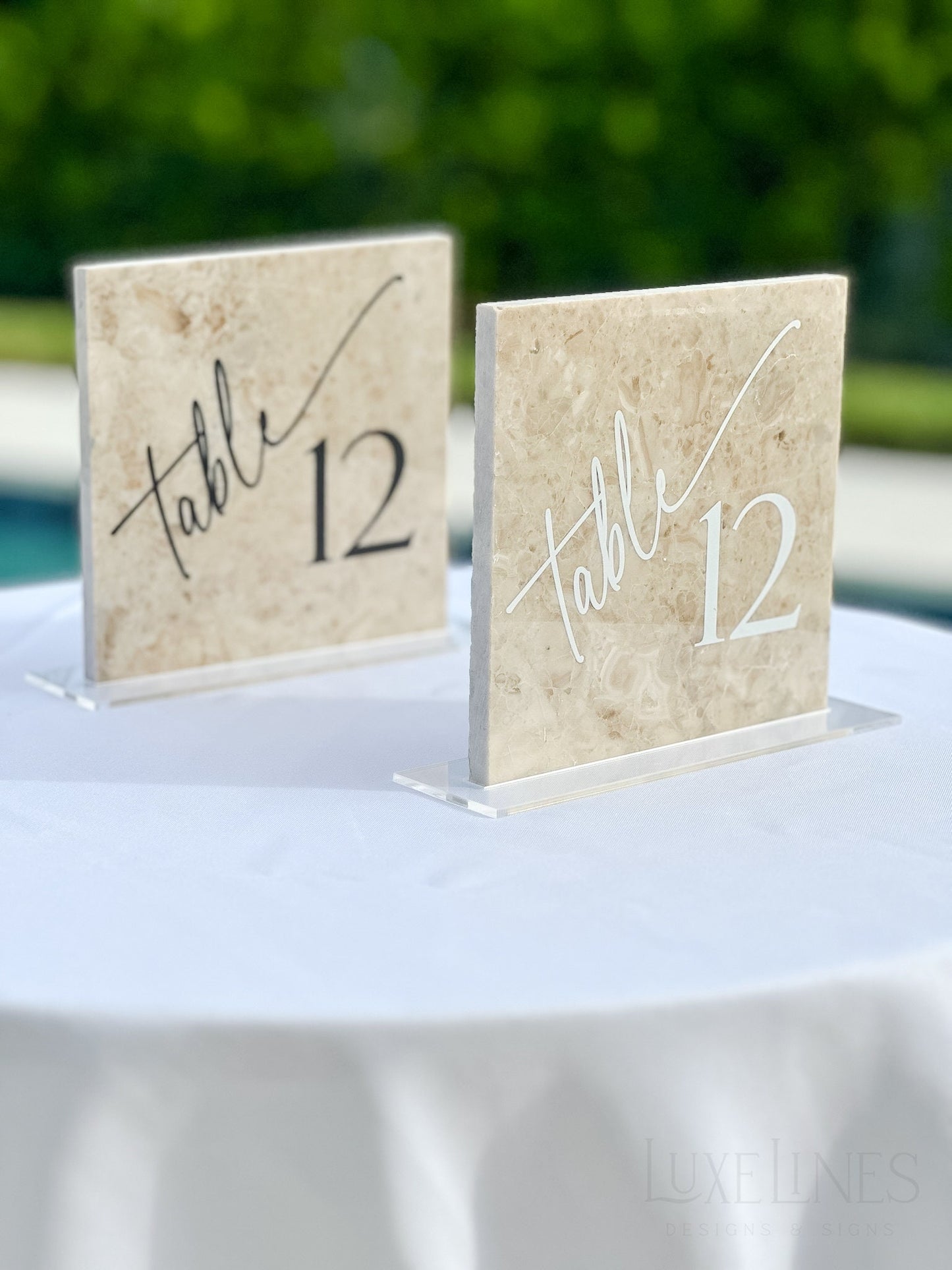 Marble Stone Table Numbers | Wedding Unique Signage | Custom Layered Decor | Table Numbers | Tablescape Decor | Natural Marble Travertine
