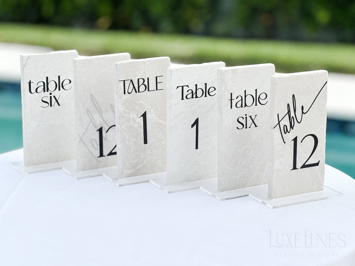 Marble Stone Table Numbers | Wedding Unique Signage | Custom Layered Decor | Table Numbers | Tablescape Decor | Natural Marble Travertine
