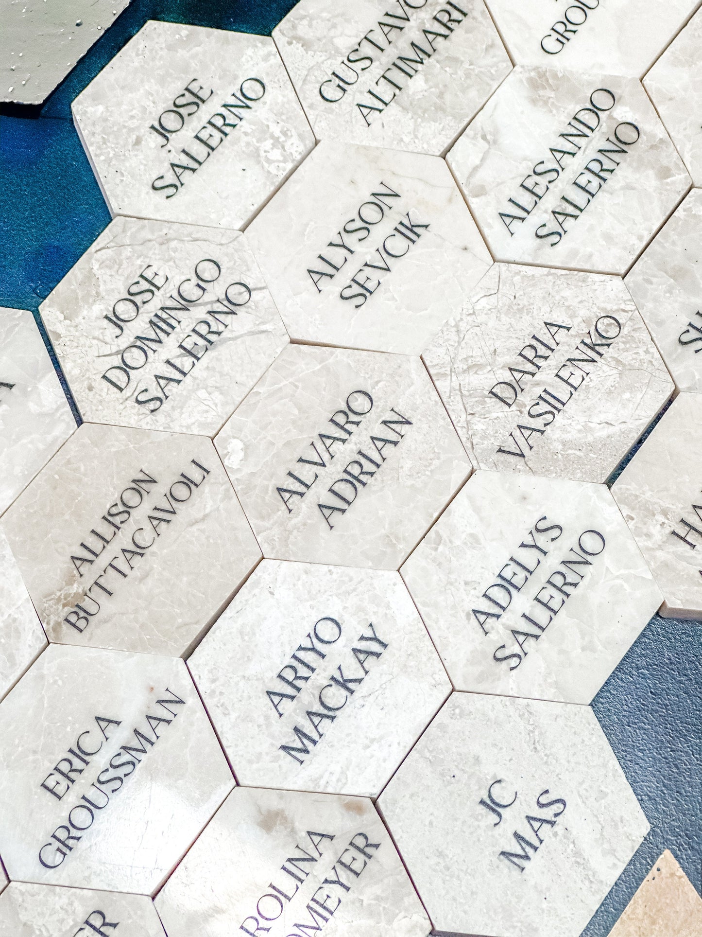 Marble Stone Acrylic Place Card Settings, Acrylic Place Names, Wedding Place Names, Event Name Settings, Travertine & Limestone Looking