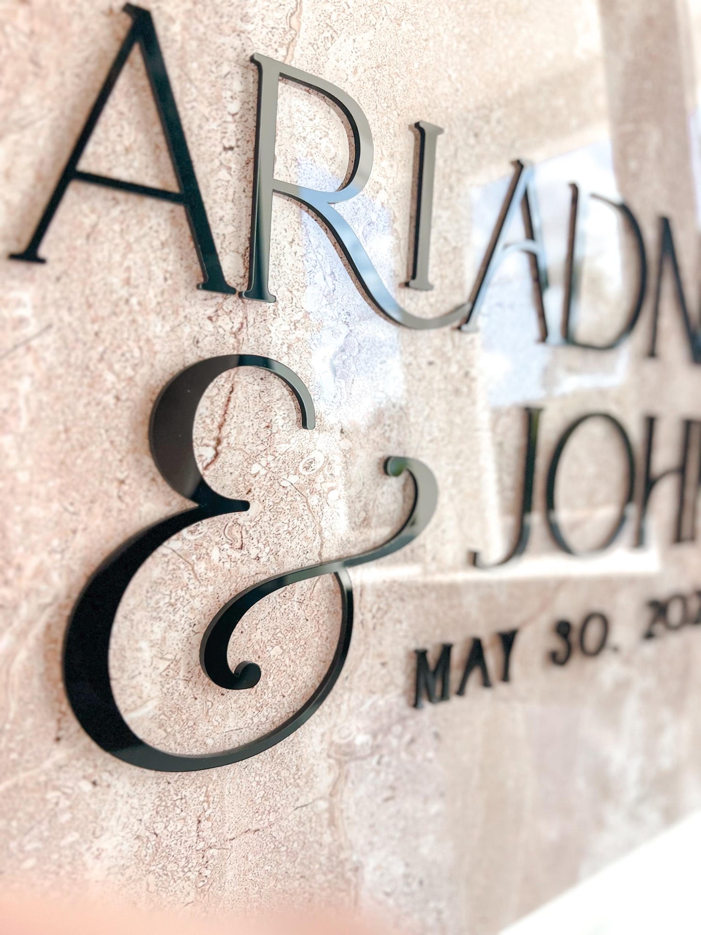 Faux Stone Wedding Welcome Sign