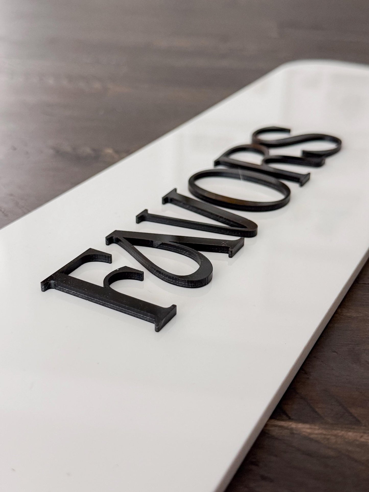 3D Acrylic Favors Sign | Minimalist Modern Signage | Unique Wedding Signage | Acrylic Wedding Sign | Favors Decor