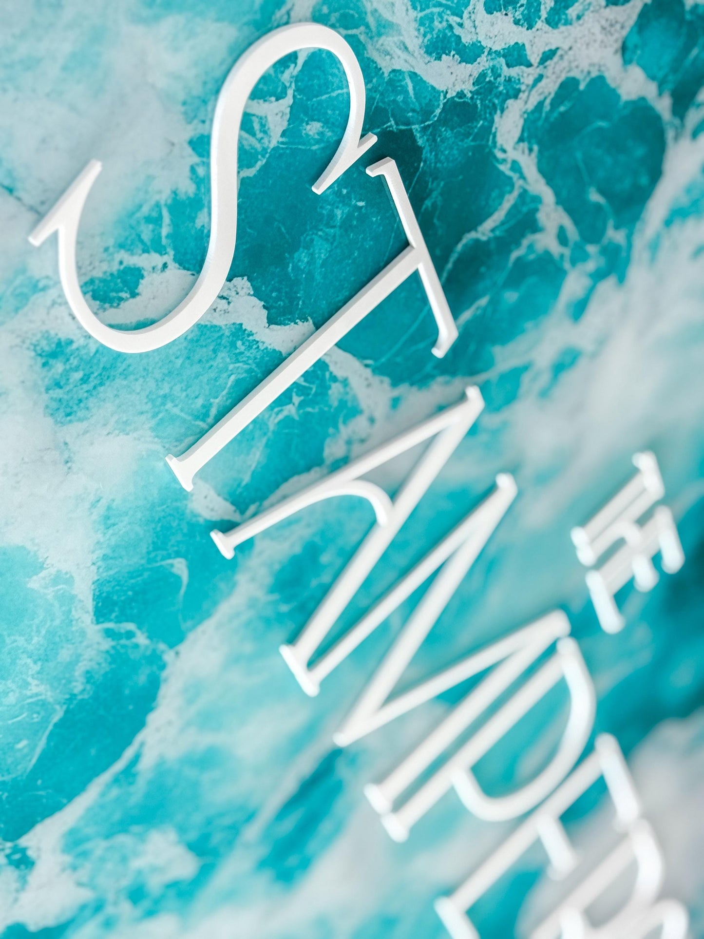 Faux Water Beach Welcome Sign | Ocean Waves Sea Modern Signage | Marine Saltwater Wedding Signage Welcome Sign | UV Print Acrylic