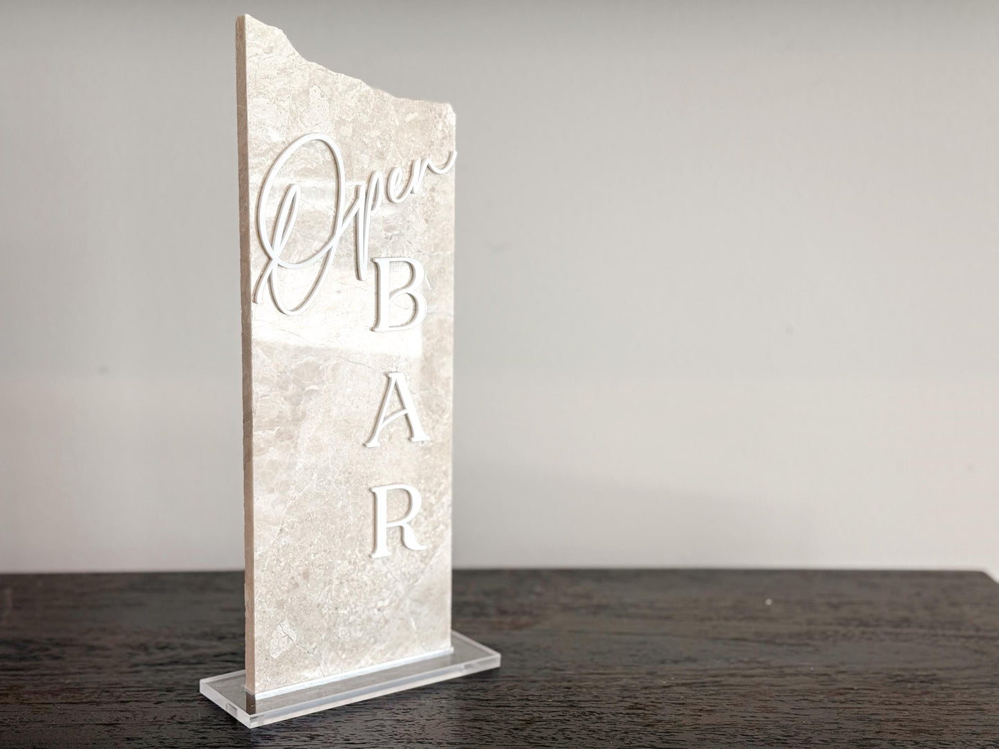 Marble Stone Open Bar Sign | Wedding Unique Signage | Menu sign, Drink Sign, Bar Sign | Signature Drinks