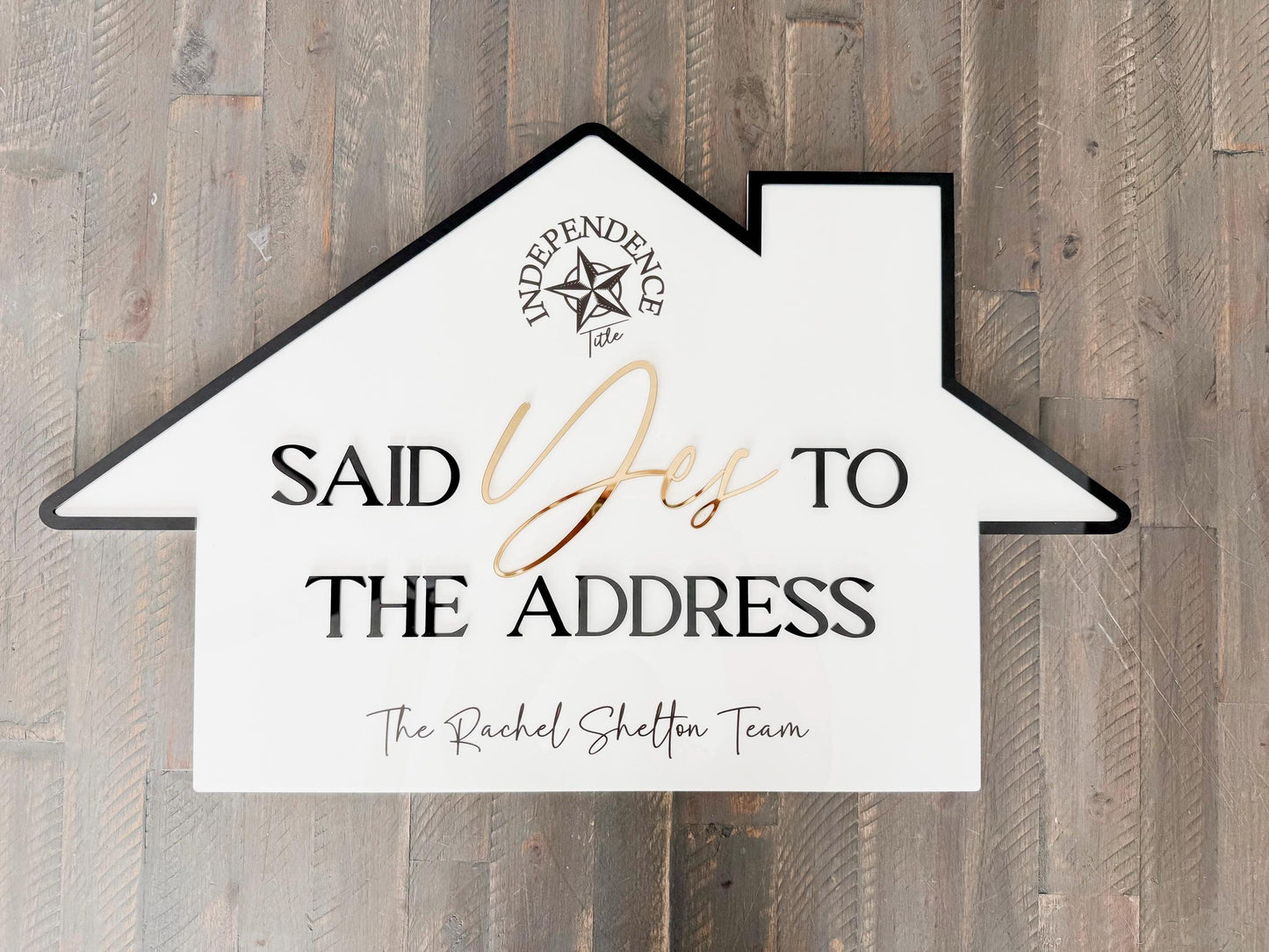 Personalized Realtor Sign with Logo | Say Yes to the Address | Closing Realty | House Sold Acrylic | Closing Prop | Realtor Gift Sold