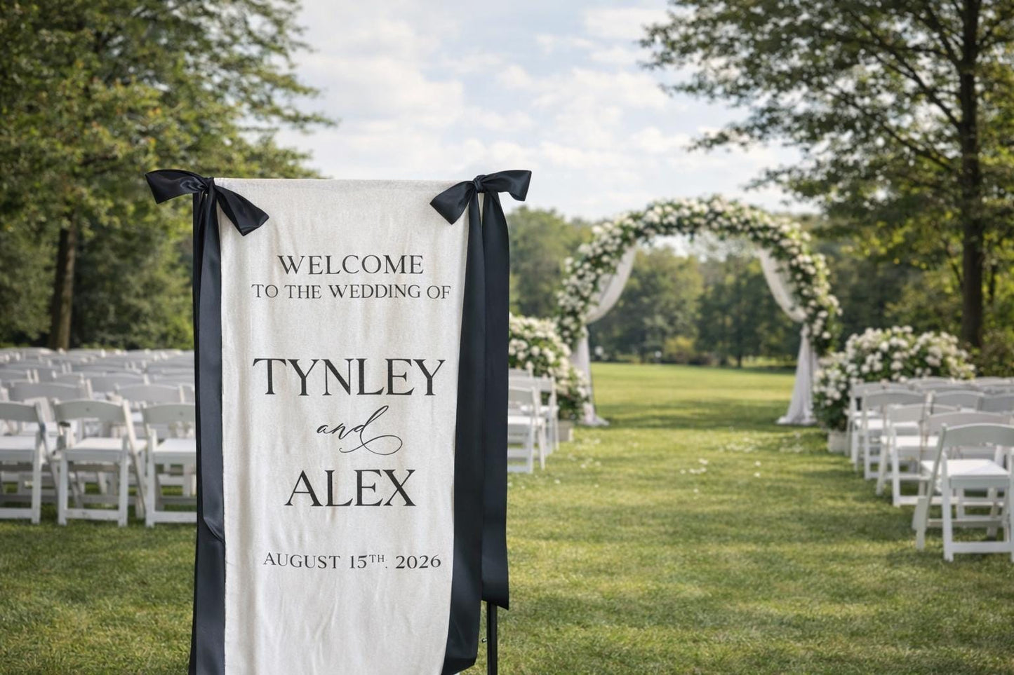 Fabric Wedding Welcome Sign