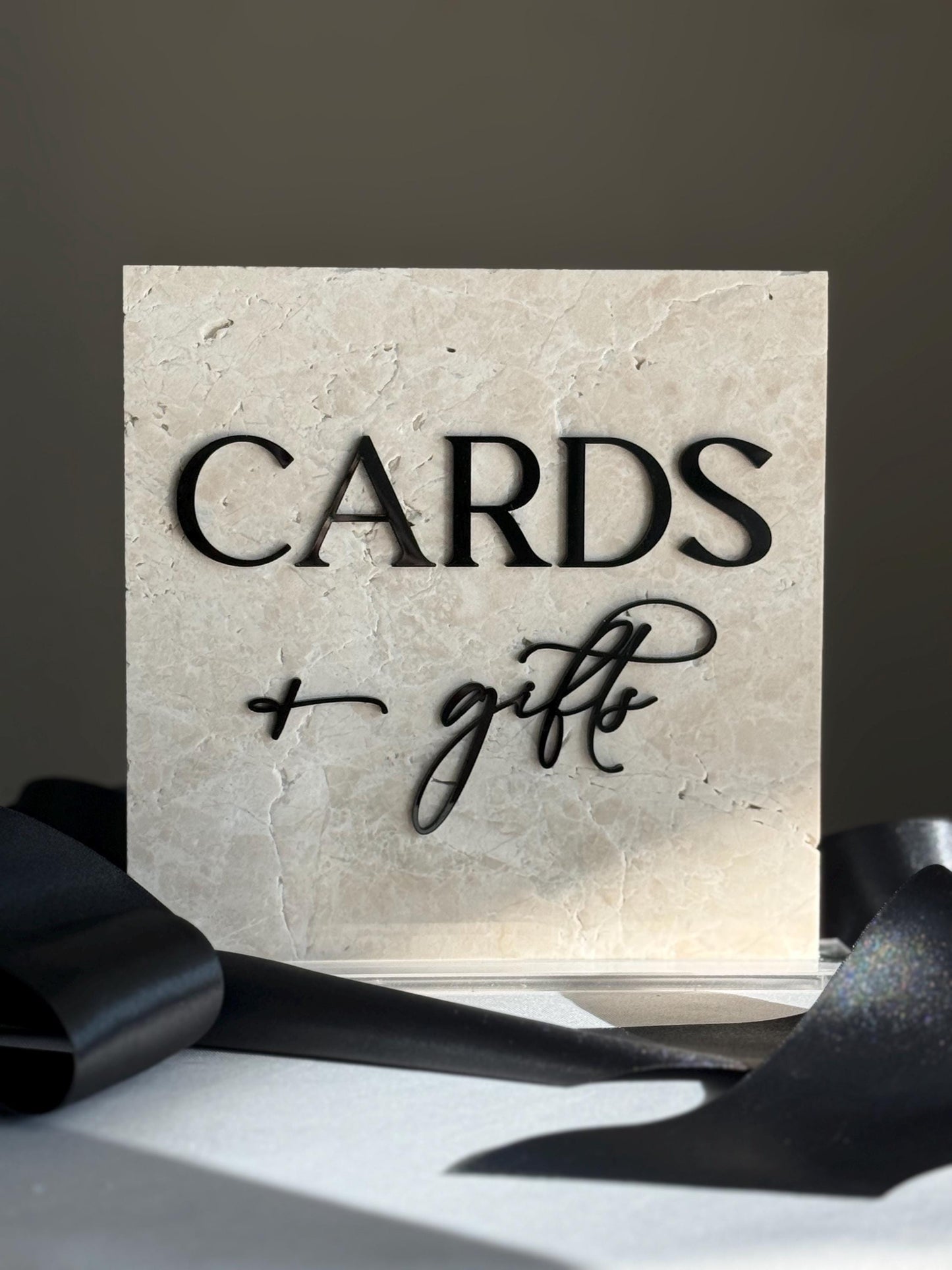 Marble 3D Cards and Gifts Table Sign | Wedding Sign | Modern Wedding Decor | Favor Sign | Party Tabletop Signs | Gold Mirror
