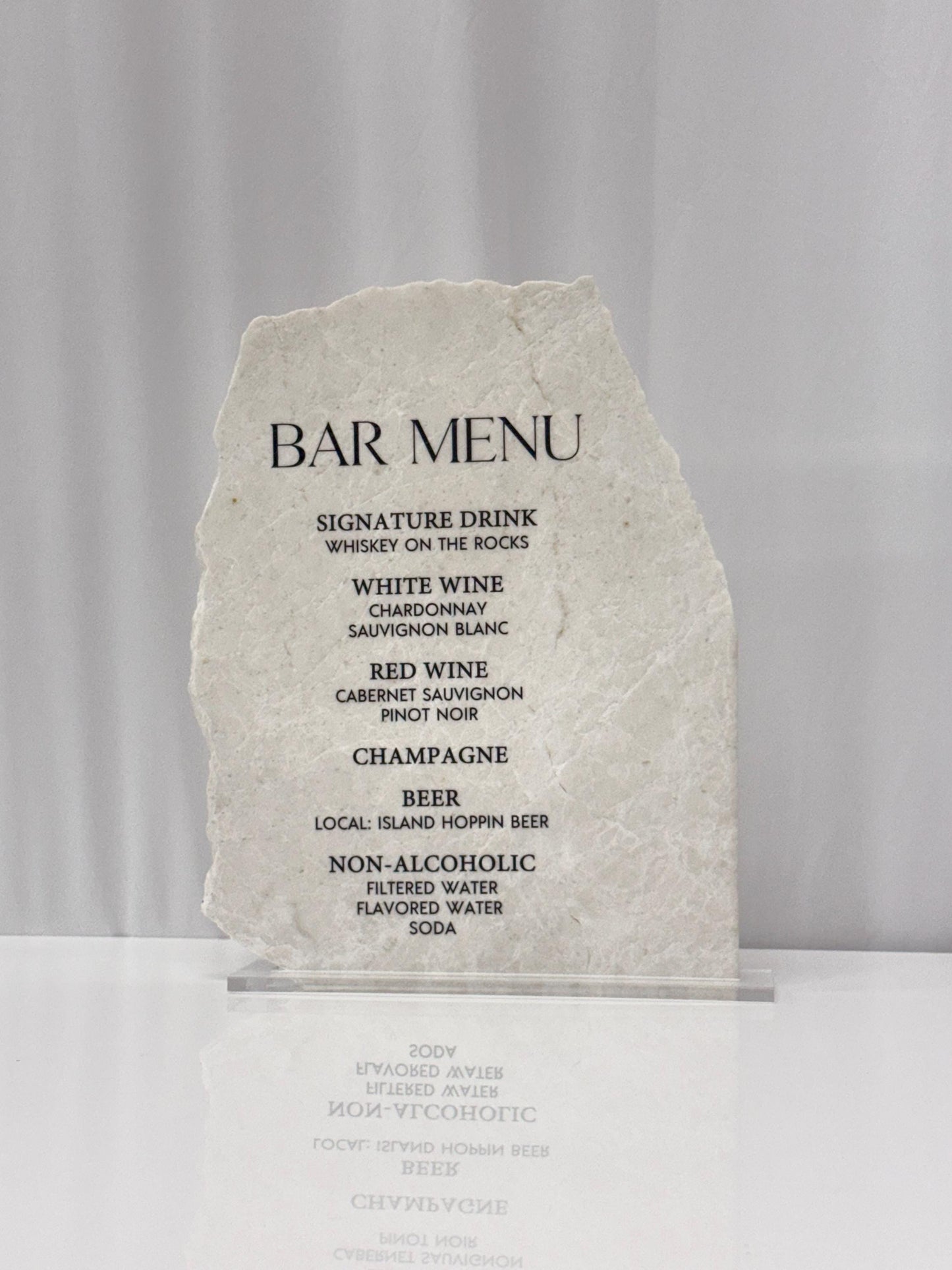 Marble Stone Bar Menu Sign | Wedding Drink Menu Sign | Custom Bar Sign | Signature Drinks Menu | Wedding Signage