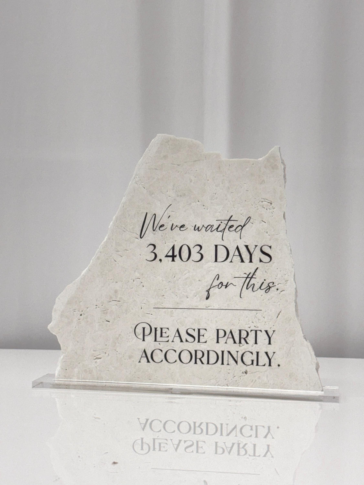 Wedding Party Sign | Marble Stone Reception Sign | Please Party Accordingly | Reception Decor | Modern Decor
