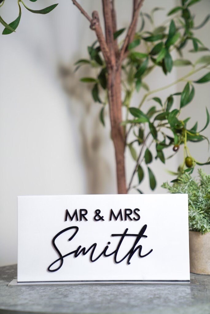 3D Acrylic Marble Stone Sign | Mr and Mrs Sweetheart Table Sign | Wedding Head Table Sign | Mr and Mr Sign | Mrs and Mrs | Unique Sign