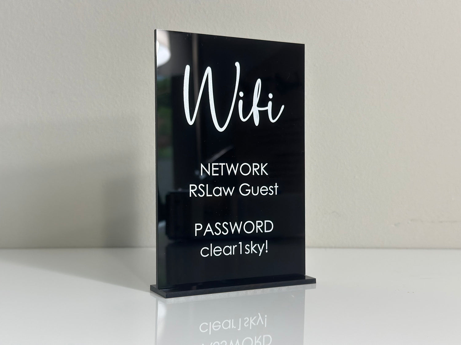 Wifi Acrylic Sign with Stand, Username and Password Sign, Home Decor , Free Wifi Sign, Social Media Sign, Airbnb Guests, Connect with Us