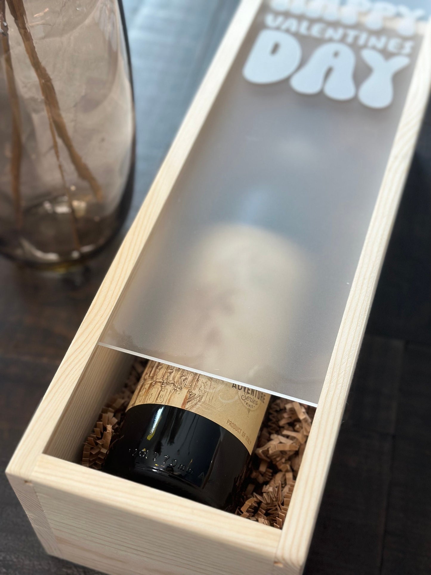 Personalized Wood Wine Box with Acrylic Lid | Divorce Gift | Era Gift | Valentines Day Gift | Galentines Day | Single Era | Thank U, Next