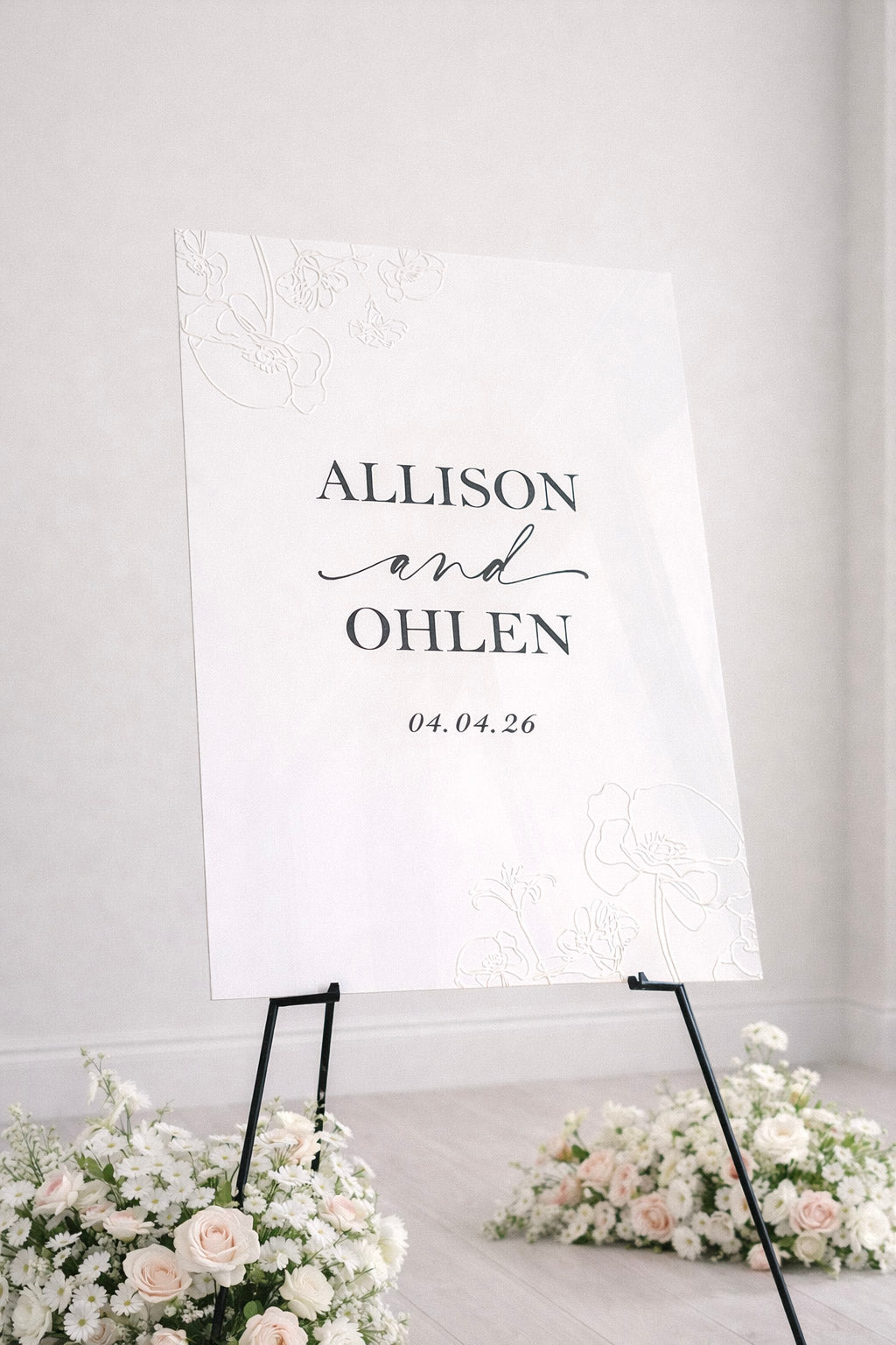 Personalized Floral Wedding Welcome Sign