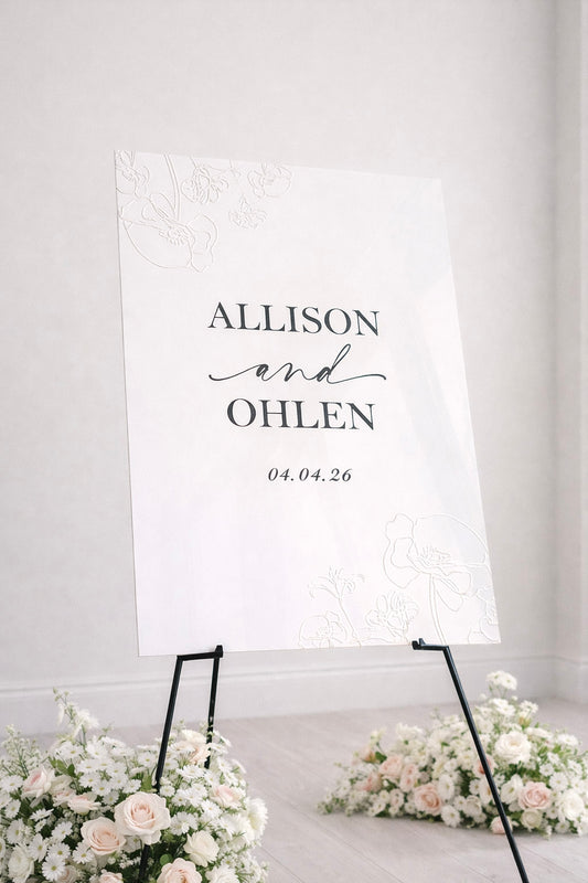 Personalized Floral Wedding Welcome Sign