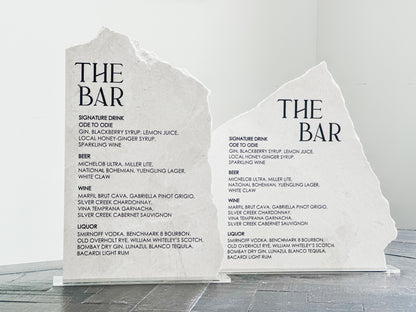 Marble Stone Bar Sign