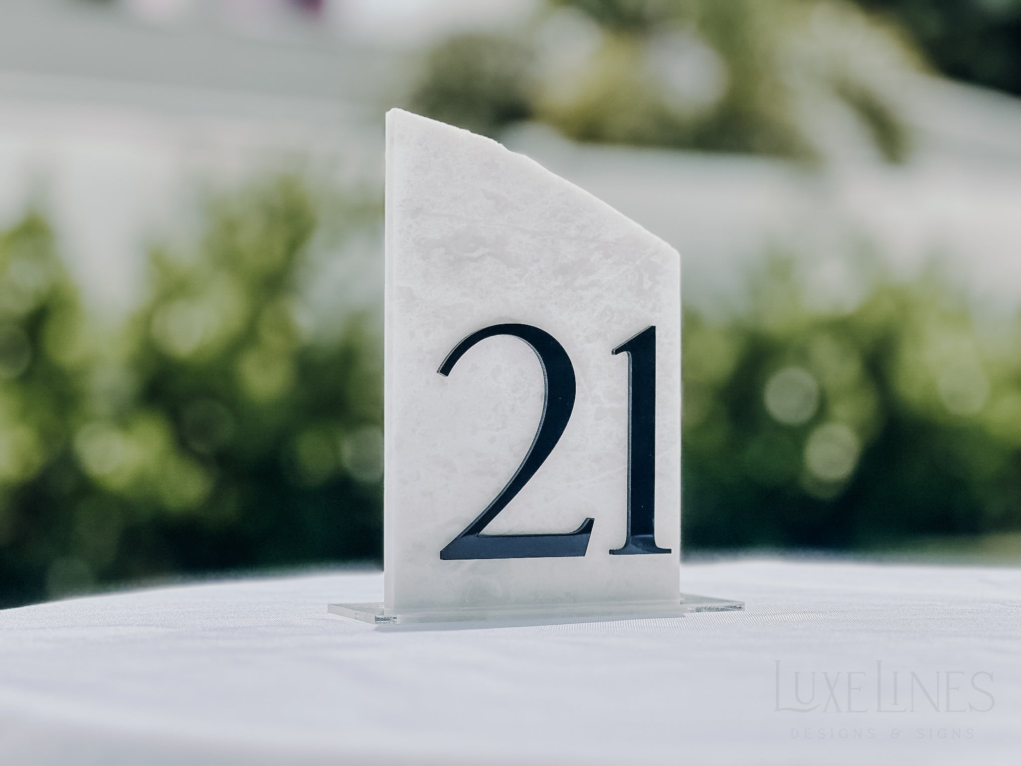 3D Marble Stone Table Numbers | Wedding Reception Decor – Luxe Lines