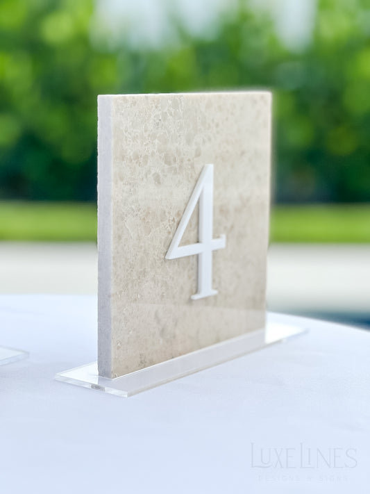 3D Marble Stone Table Numbers