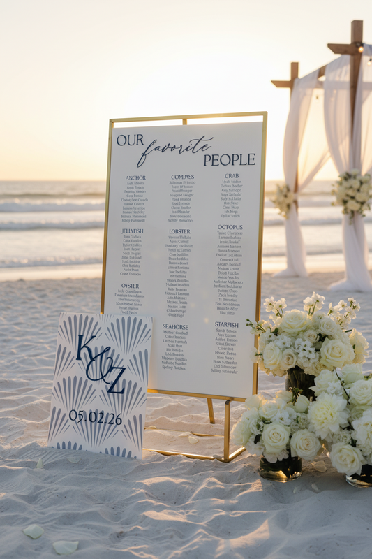 Custom Wedding Seating Display (Seating Chart & Initials Sign)