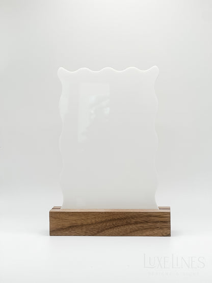 White Wavy Ripple Blank Acrylic Table Numbers