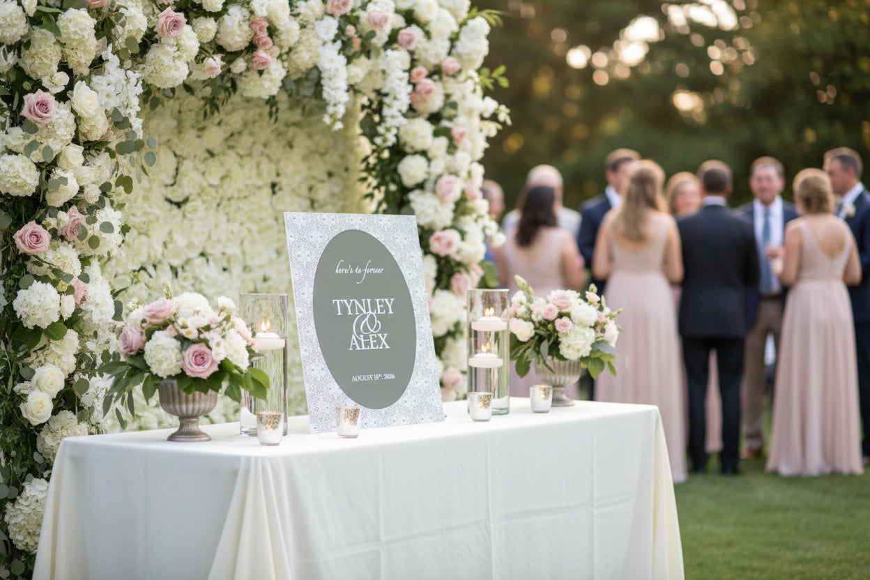 Personalized Lace Wedding Welcome Sign