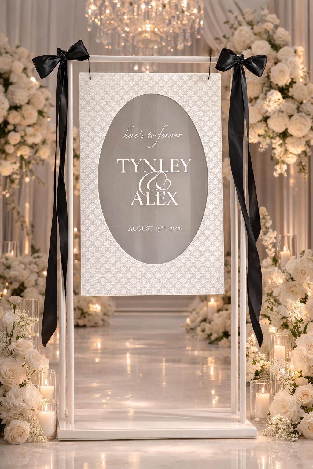 Personalized Lace Wedding Welcome Sign