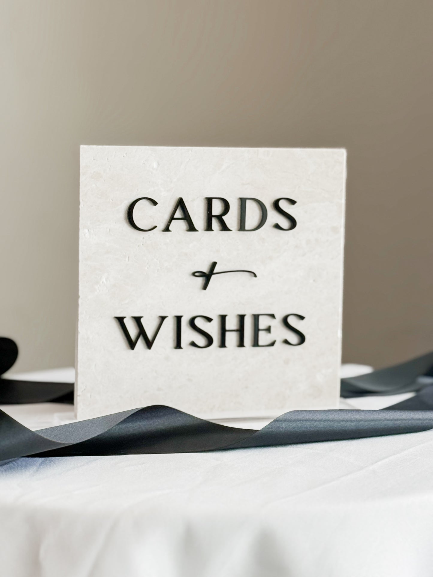 Marble 3D Cards and Wishes Table Sign