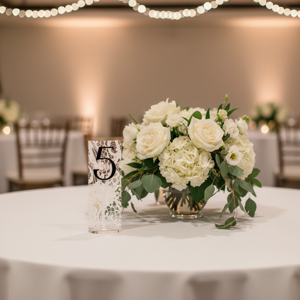 Centered table number