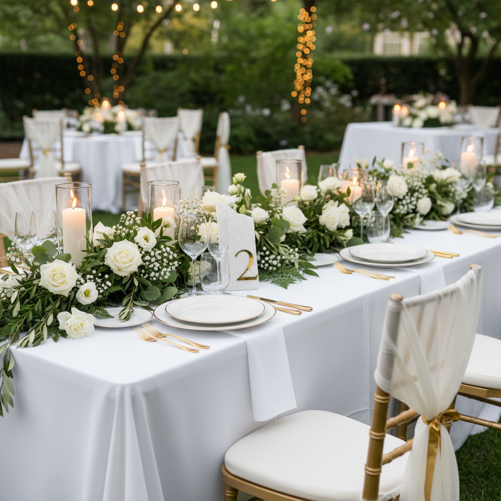 Garden wedding with greenery