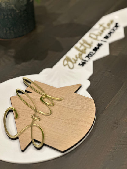 Personalized Realtor Key | Closing Realty | House Sold Acrylic and Wood Sign | Closing Prop | Realtor Gift Sold Sign