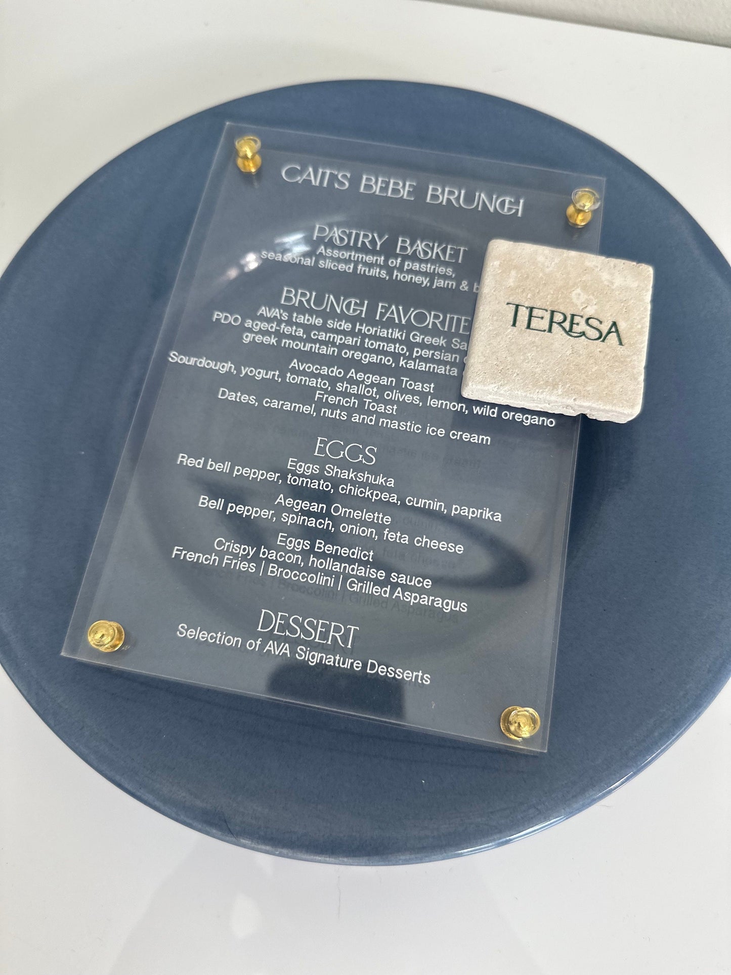 Travertine Stone Acrylic Place Cards