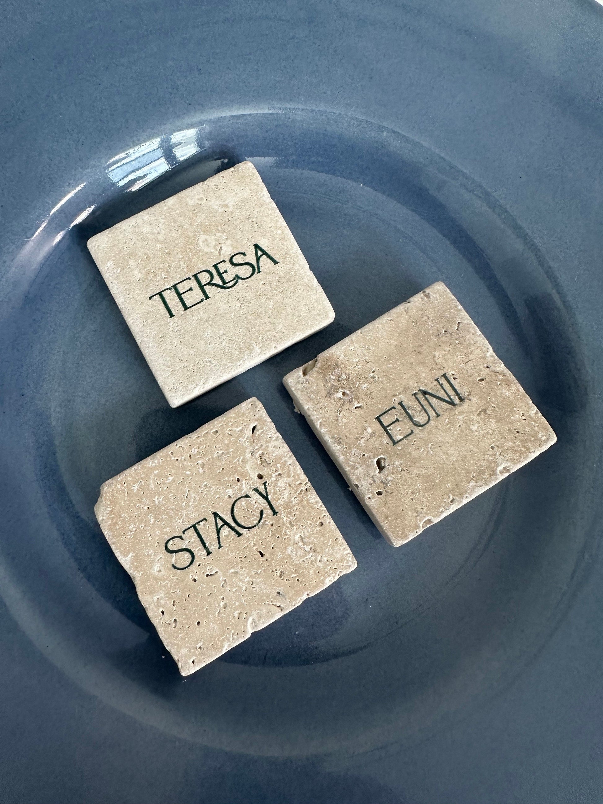 Travertine Stone Acrylic Place Cards