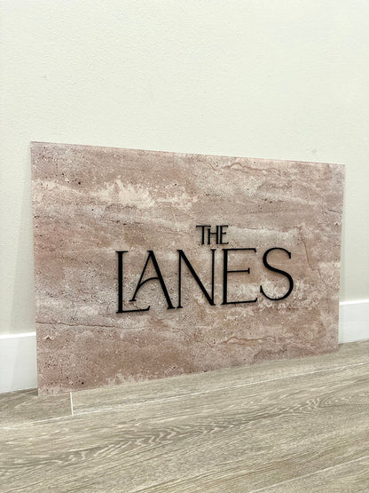 Faux Stone Wedding Welcome Sign | Minimalist Modern Signage | Travertine Wedding Signage Welcome Sign | Acrylic Wedding Sign