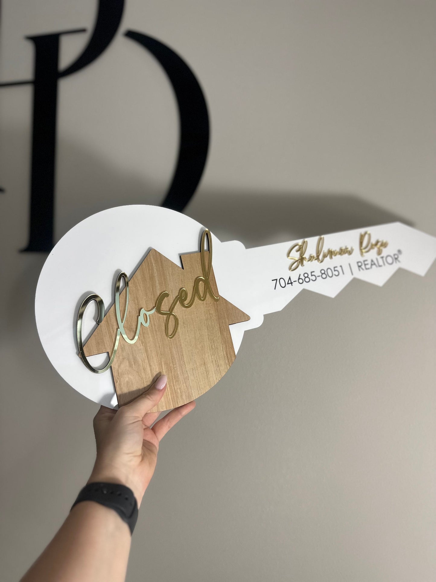 Personalized Realtor Key | Closing Realty | House Sold Acrylic and Wood Sign | Closing Prop | Realtor Gift Sold Sign | Closing Key