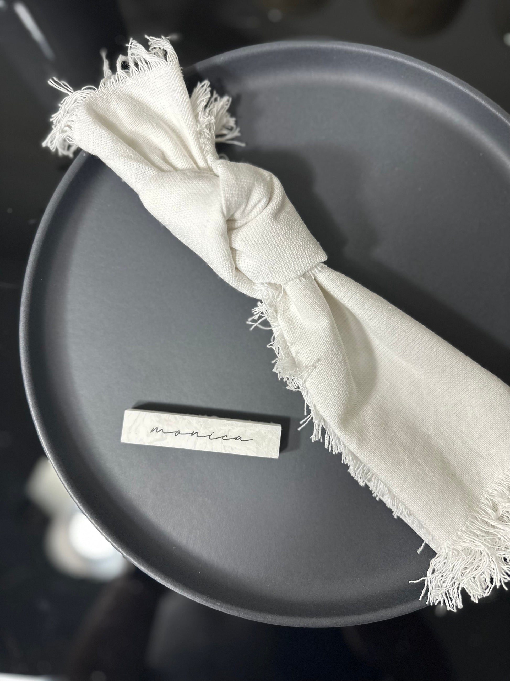 Marble Stone Acrylic Place Card Settings