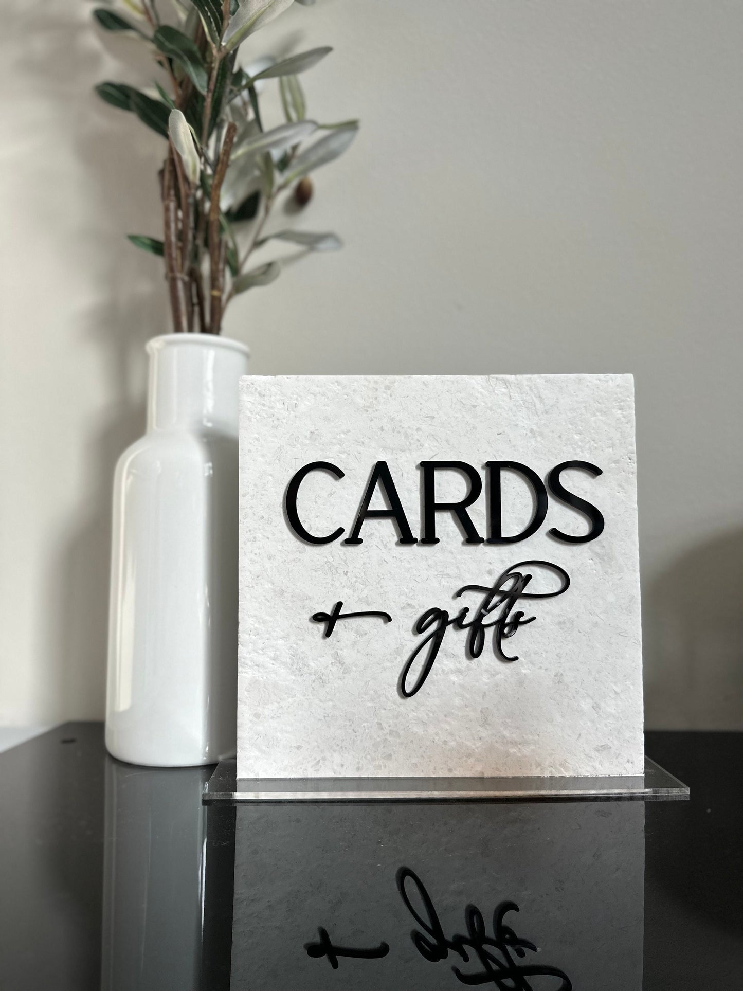 Marble 3D Cards and Gifts Table Sign | Wedding Sign | Modern Wedding Decor | Favor Sign | Party Tabletop Signs | Gold Mirror