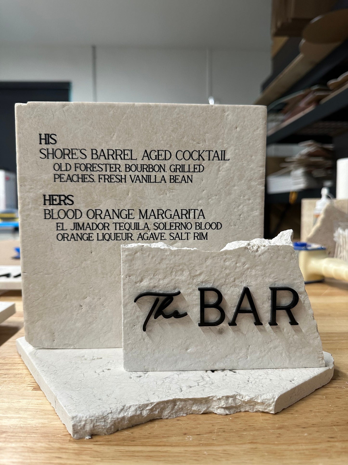 Marble Stone Bar Sign | Wedding Unique Signage | Menu sign | Drink Sign | Bar Sign | Signature Drinks | Duo Sign