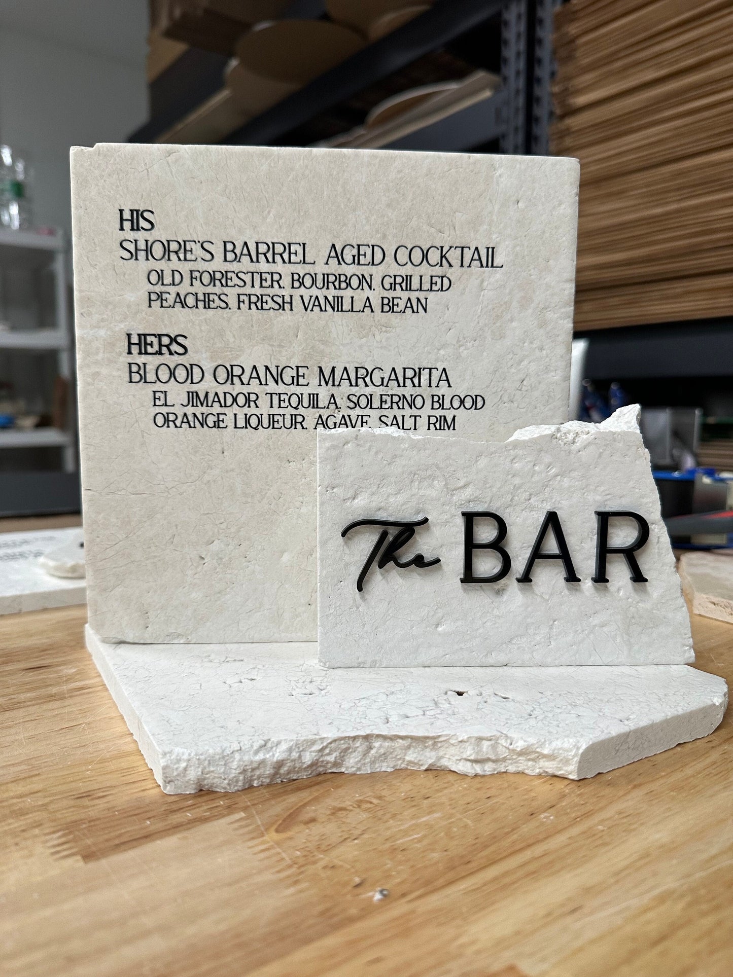 Marble Stone Bar Sign | Wedding Unique Signage | Menu sign | Drink Sign | Bar Sign | Signature Drinks | Duo Sign