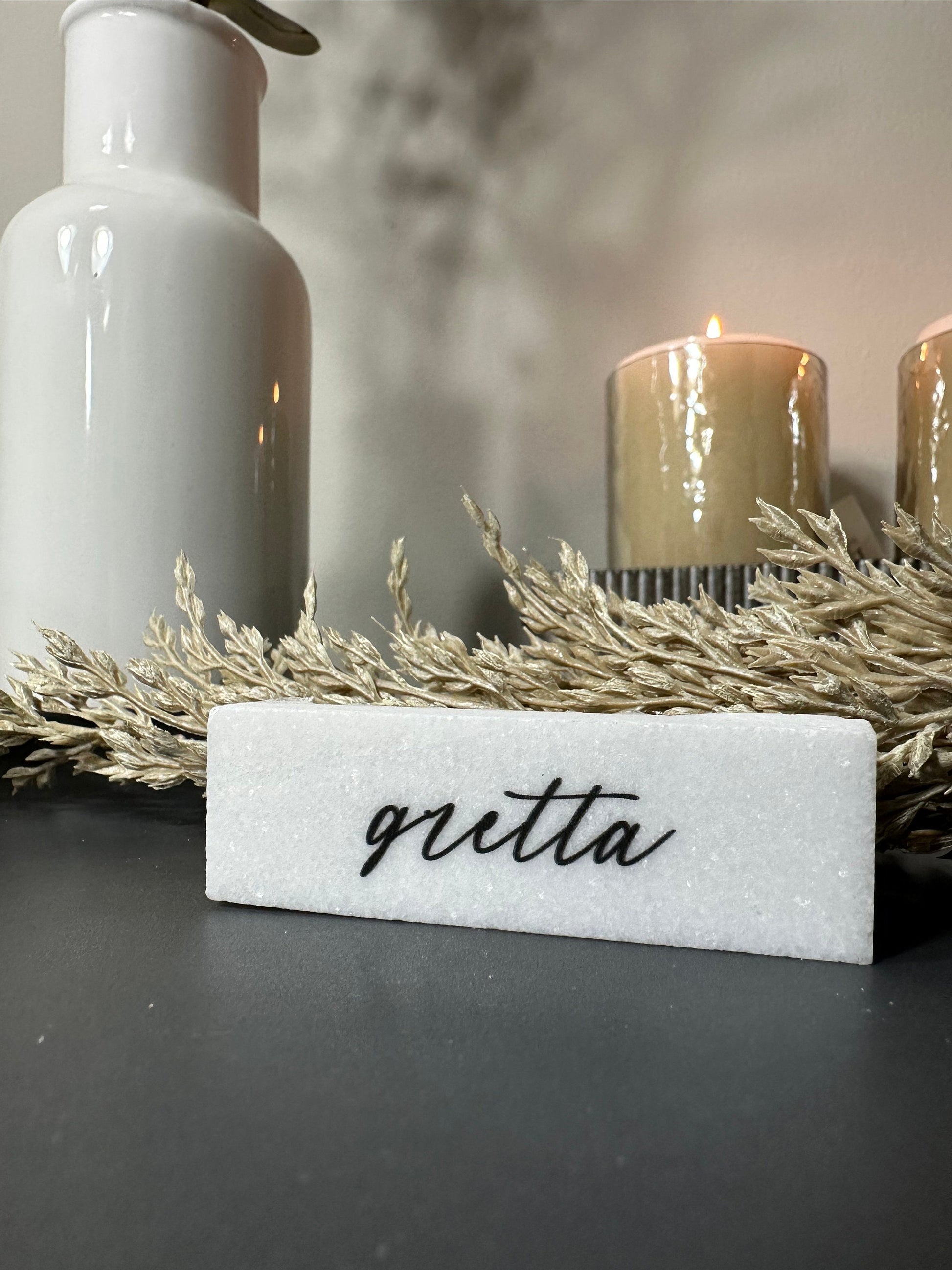 Marble Stone Acrylic Place Card Settings