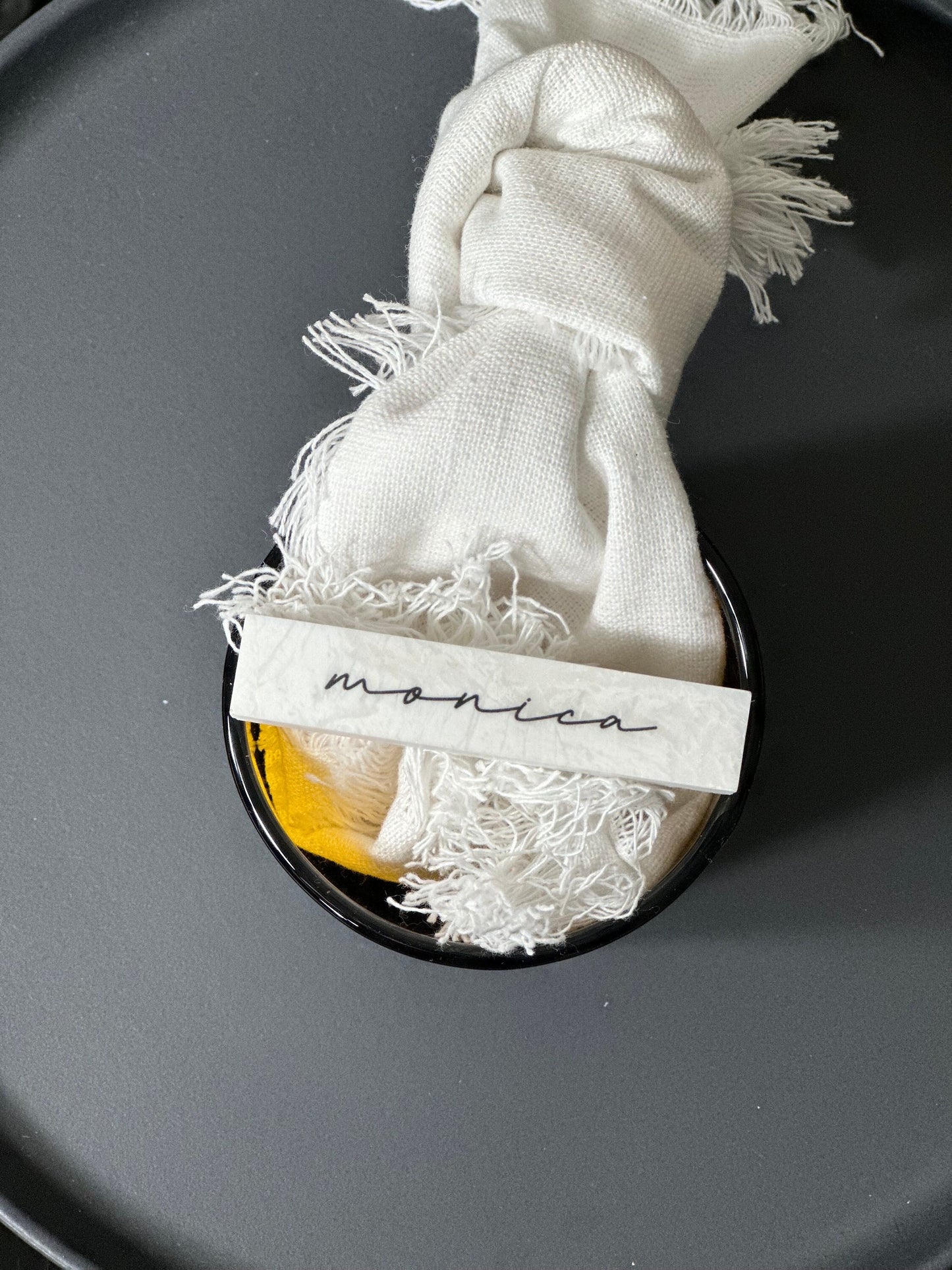 Marble Stone Acrylic Place Card Settings