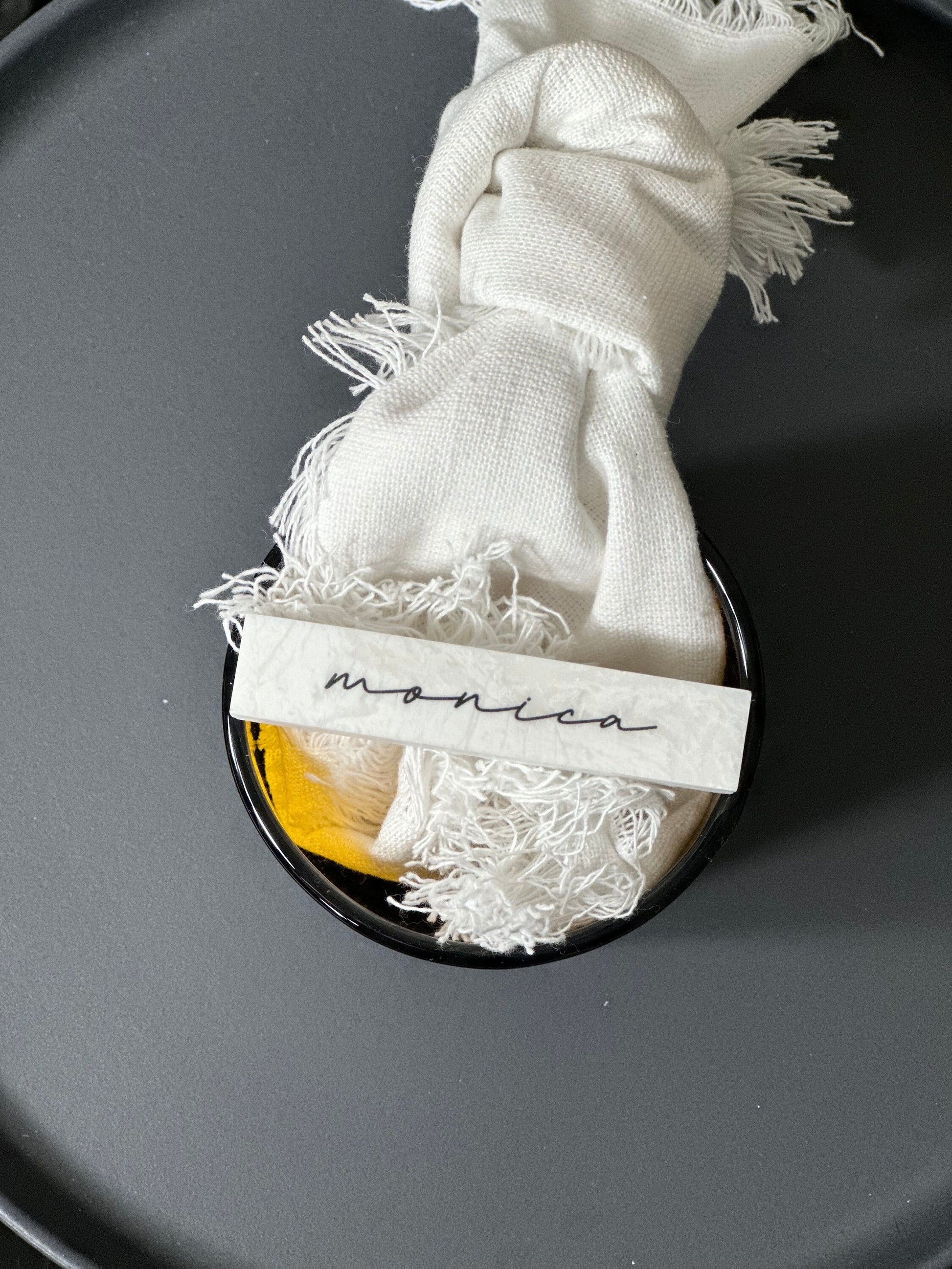 Marble Stone Acrylic Place Card Settings