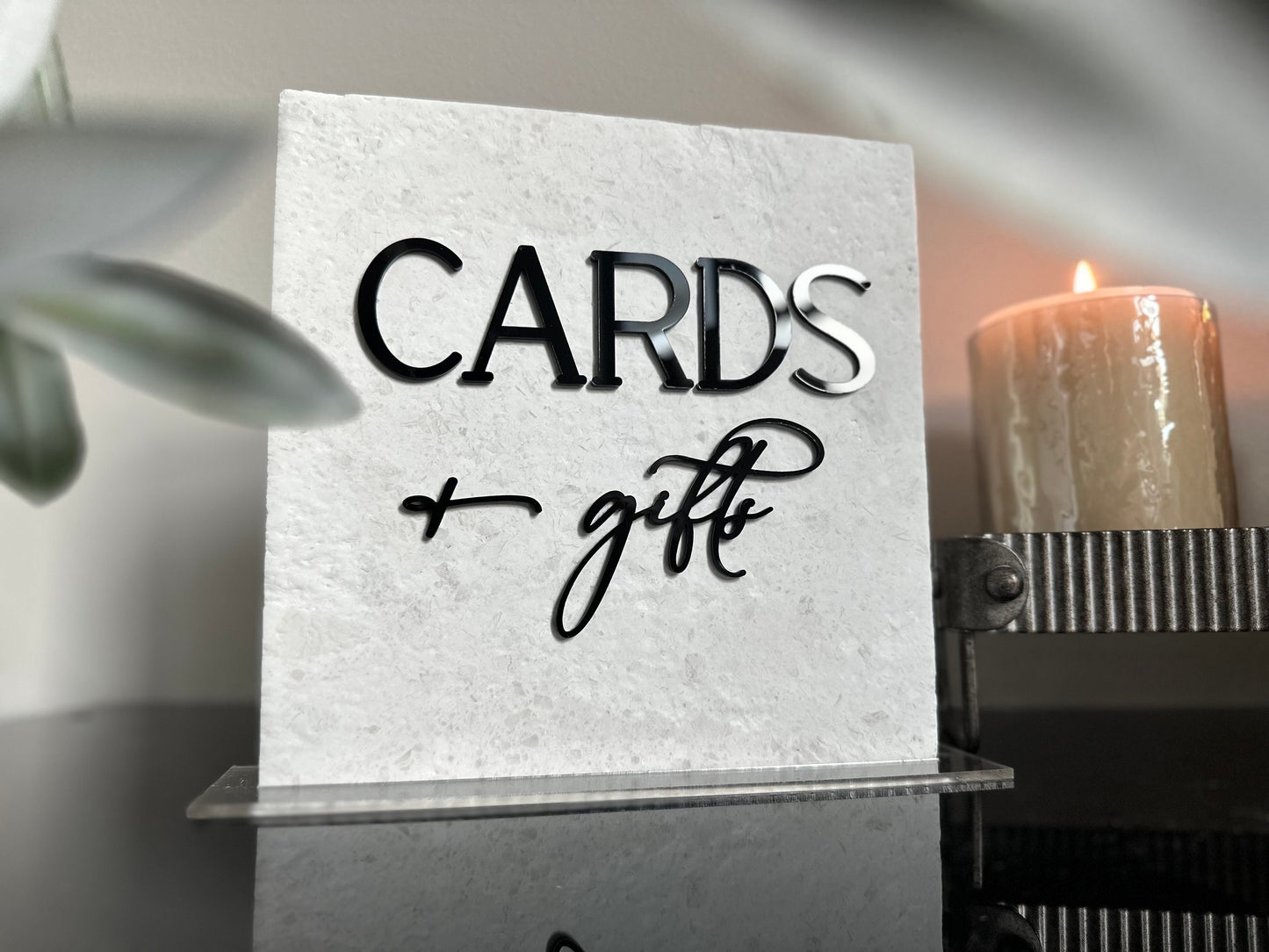 Marble 3D Cards and Gifts Table Sign | Wedding Sign | Modern Wedding Decor | Favor Sign | Party Tabletop Signs | Gold Mirror