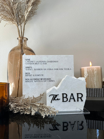 Marble Stone Bar Sign | Wedding Unique Signage | Menu sign | Drink Sign | Bar Sign | Signature Drinks | Duo Sign