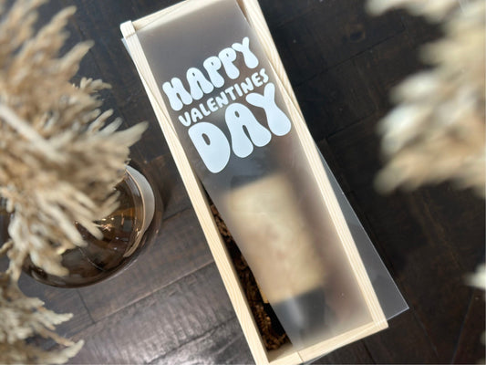 Personalized Wood Wine Box with Acrylic Lid