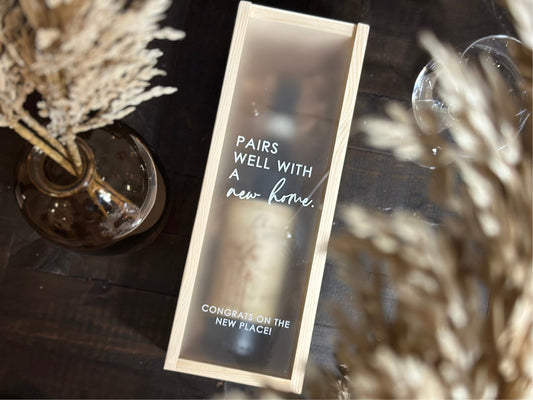 Personalized Wood Wine Box with Acrylic Lid