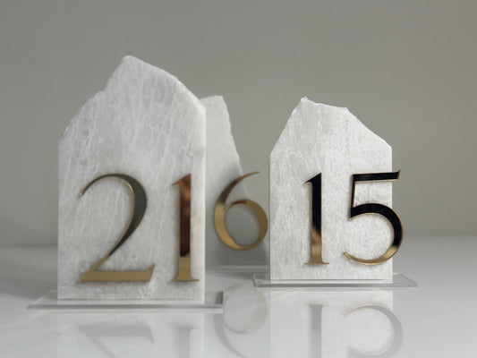 3D Marble Stone Table Numbers | Wedding Unique Signage | Custom Layered Decor | Table Numbers | Tablescape Decor | Natural Marble